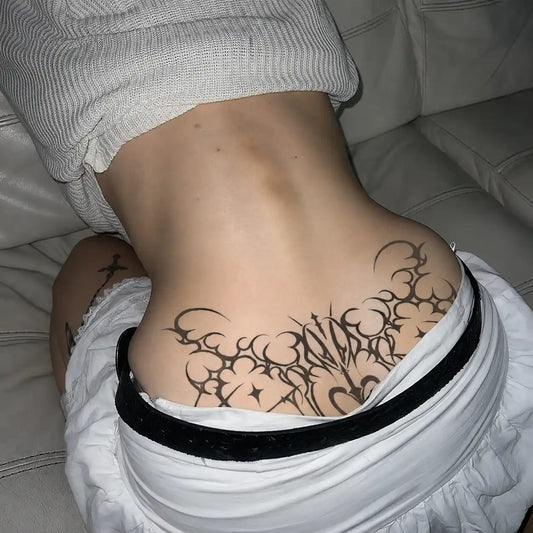 Tribal Lace Back temporary tattoo — Yuka Ink