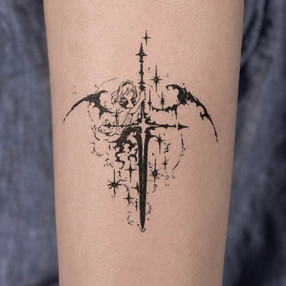 Swordsman Tattoo temporary tattoo, view 2 — Yuka Ink