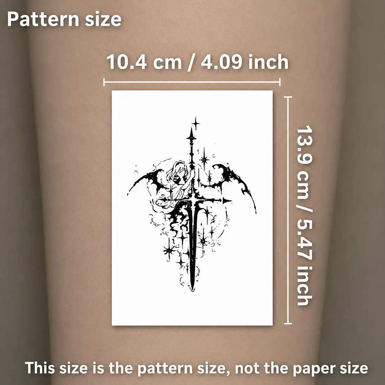 Swordsman Tattoo temporary tattoo, view 3 — Yuka Ink