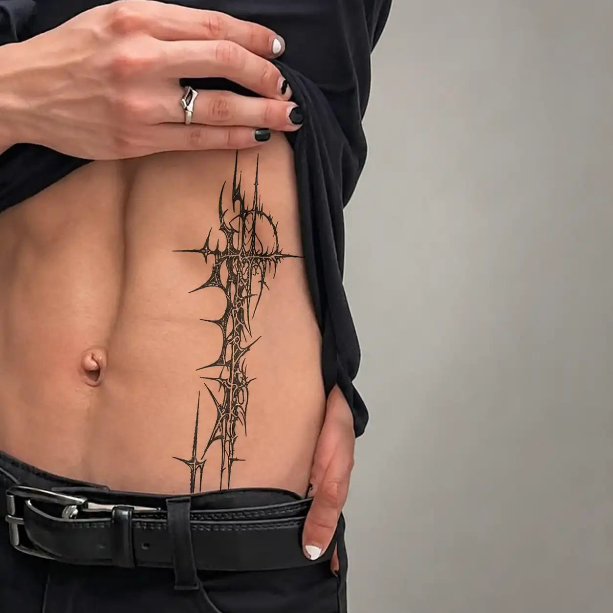 Bramble Cross Sleeve temporary tattoo, view 2 — Yuka Ink