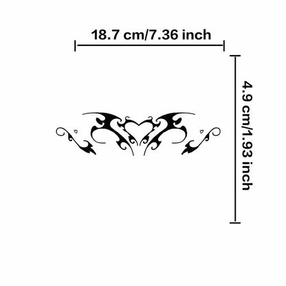 Tribal Heart Back temporary tattoo, view 2 — Yuka Ink