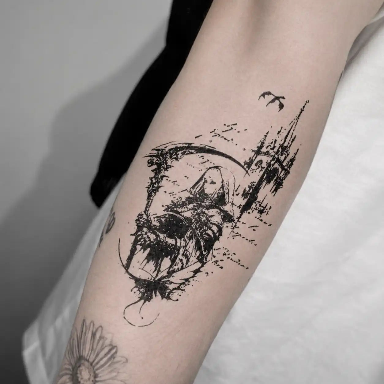 Gothic Ruins Tattoo temporary tattoo, view 2 — Yuka Ink