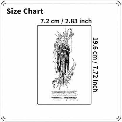 Holy Knight Sleeve temporary tattoo, view 2 — Yuka Ink