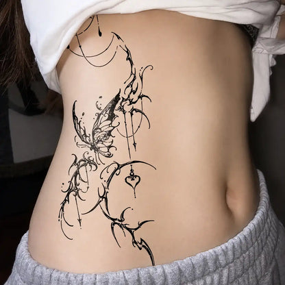 Butterfly Hip temporary tattoo — Yuka Ink