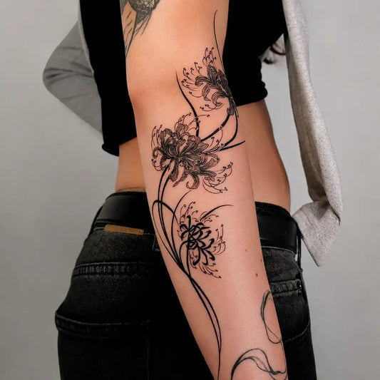 Wildflower Sleeve temporary tattoo — Yuka Ink