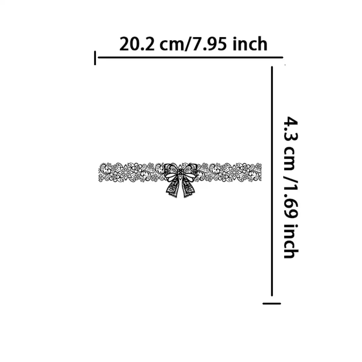 Lace Bow Leg temporary tattoo, view 3 — Yuka Ink