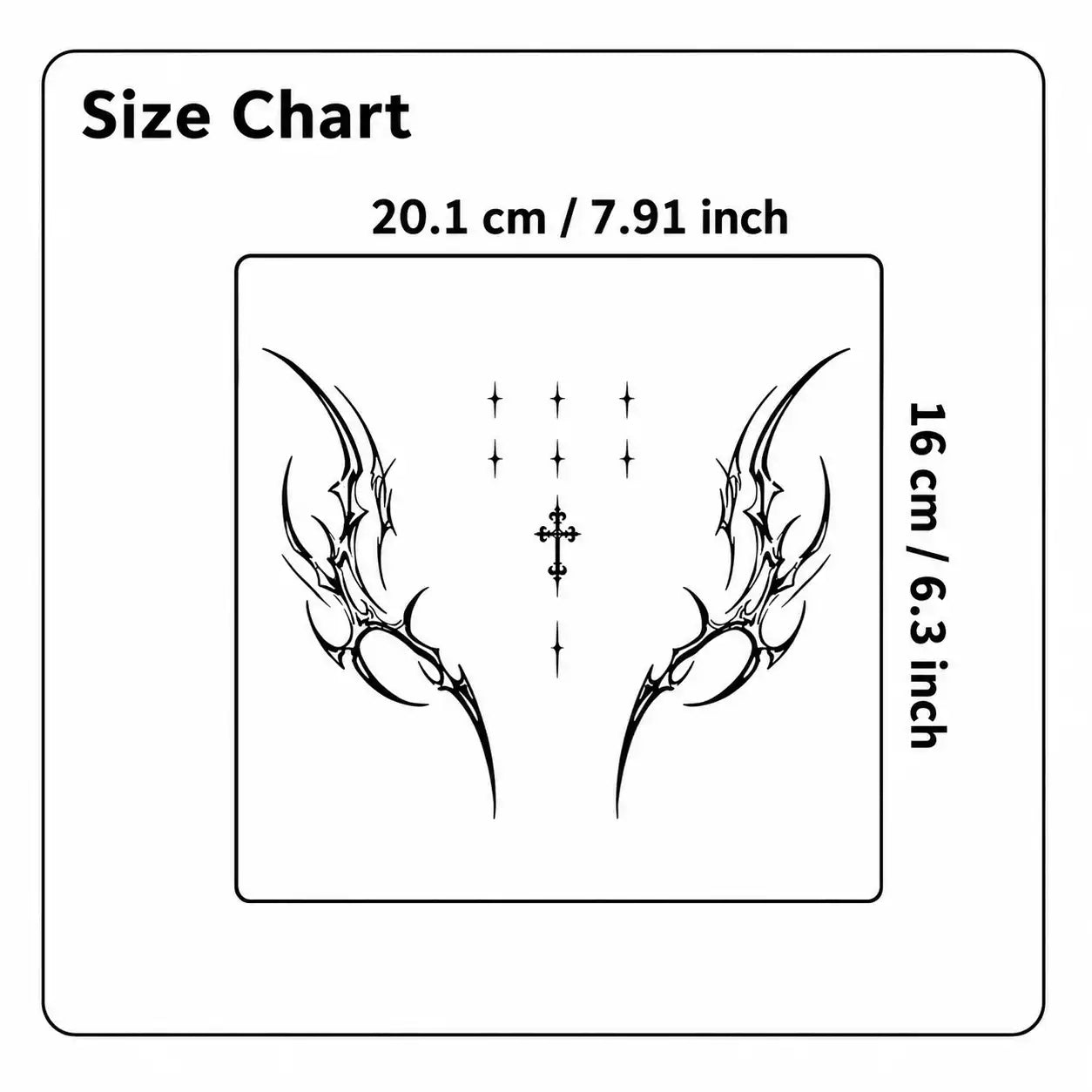 Cursed Thorn Cross Hip temporary tattoo, view 3 — Yuka Ink