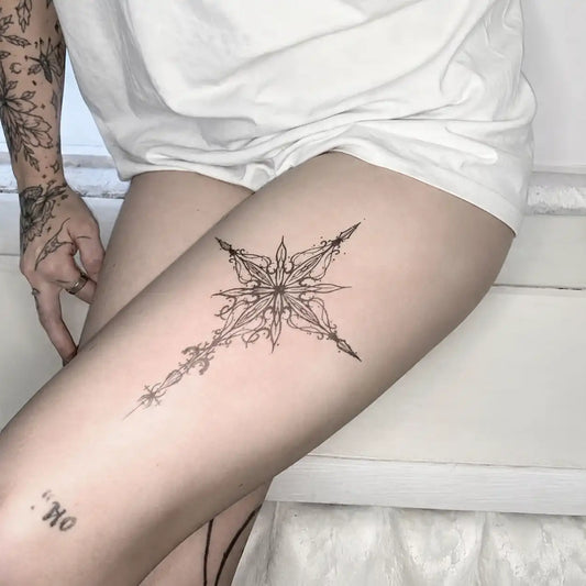 Star Totem Leg temporary tattoo — Yuka Ink