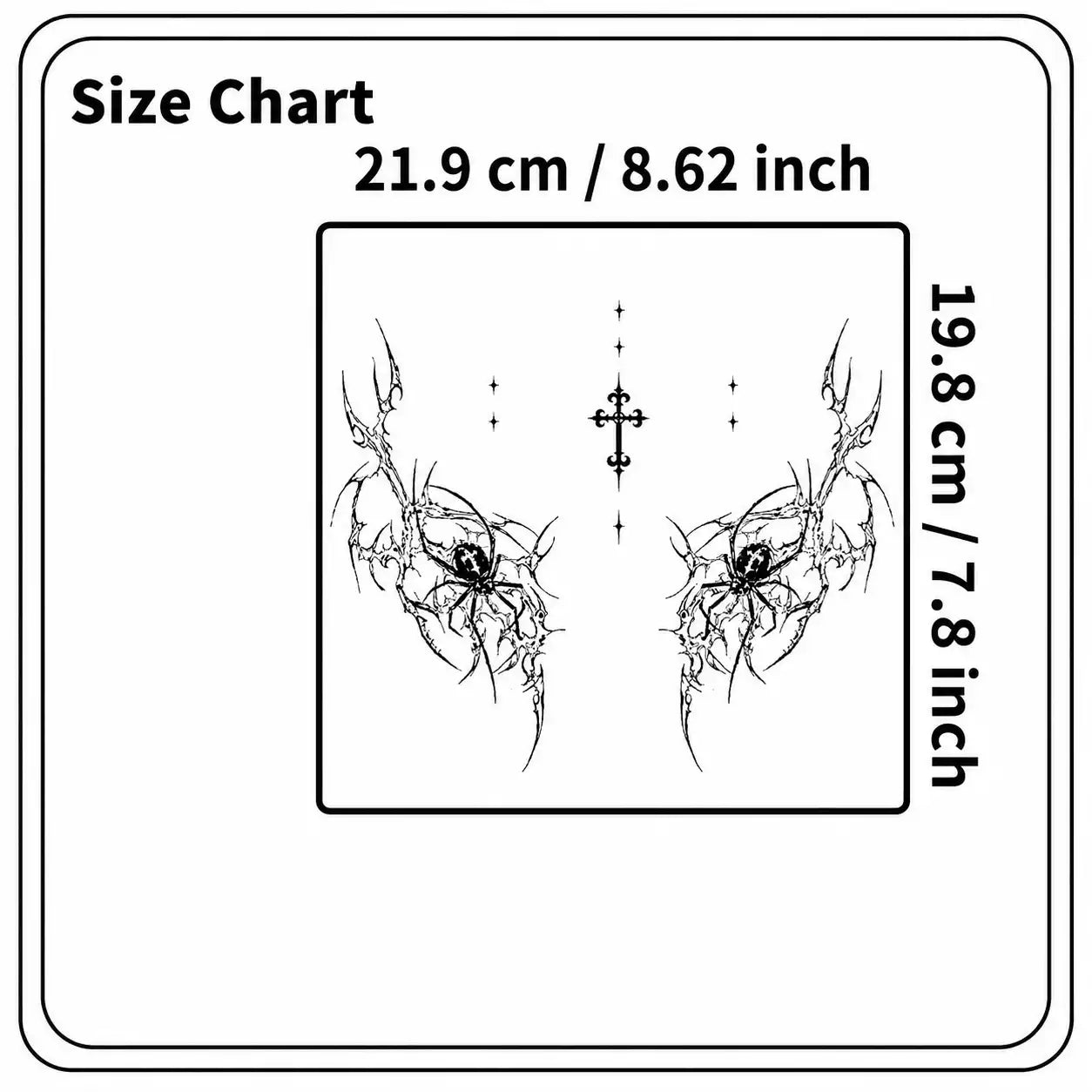 Spider Cross Hip temporary tattoo, view 3 — Yuka Ink