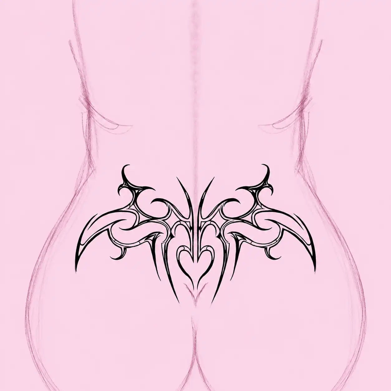 Succubus Hip temporary tattoo, view 2 — Yuka Ink
