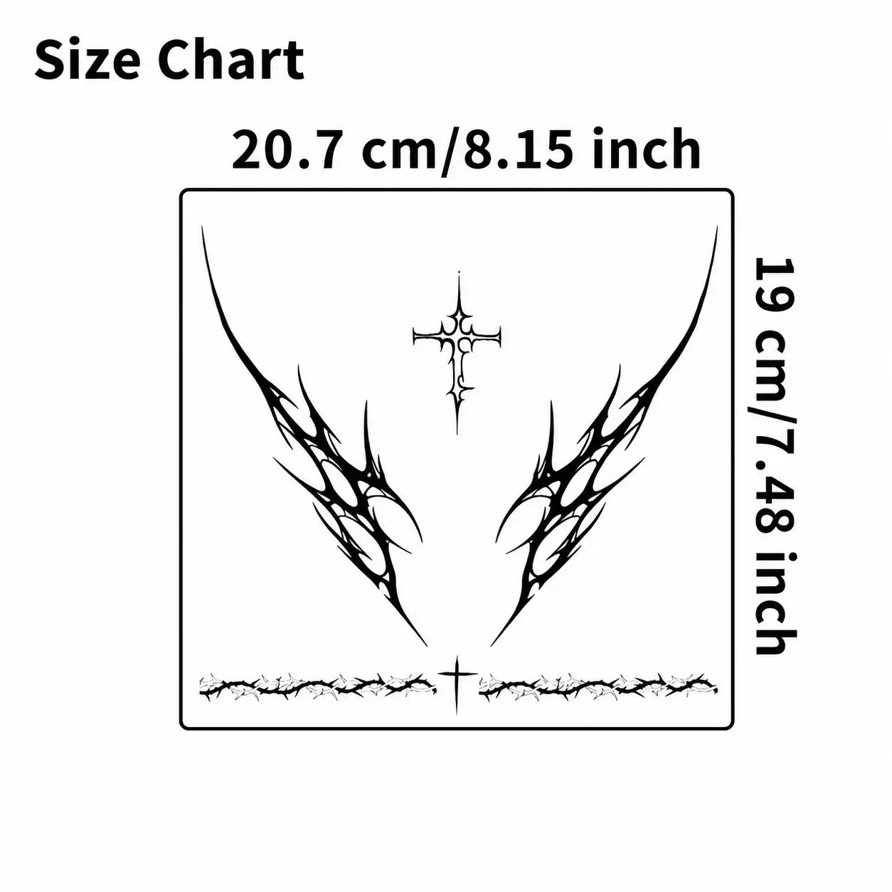 Fallen Thorn Hip temporary tattoo, view 3 — Yuka Ink