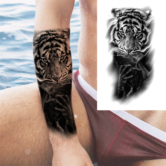Tiger Shadow Warrior Sleeve temporary tattoo — Yuka Ink