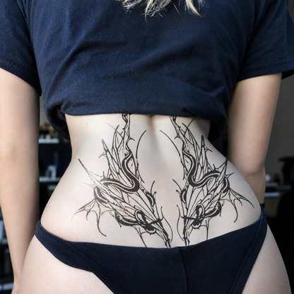 Wild Bloom Twin Back temporary tattoo — Yuka Ink